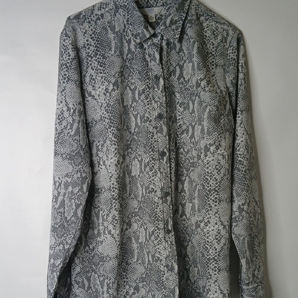 Elegant Snake Print Button Down Shirt